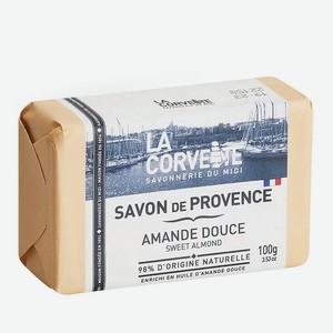LA CORVETTE Мыло туалетное прованское для тела Сладкий миндаль Savon de Provence Sweet Almond, 100 гр