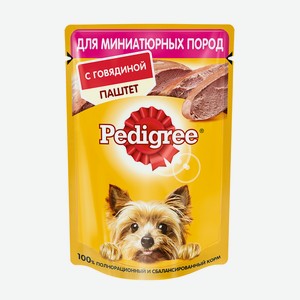 Корм для собак PEDIGREE®, для маленьких пород, паштет, говядина, 80г