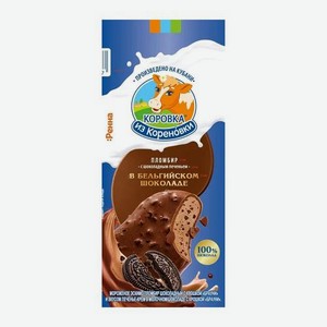 Мороженое эскимо пломбир шоколадный с печеньем Коровка из Кореновки 15% 70г 70 г