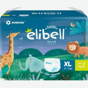 Подгузники-трусики Elibell Active р.xl 12-17кг 36шт 1.25 кг
