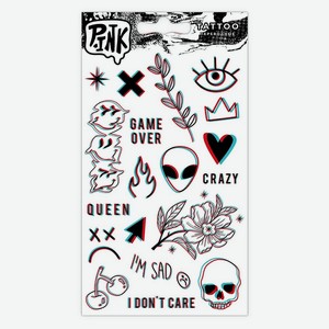 P.INK Наклейки-тату переводные Милые глитч рисунки, 1 шт.