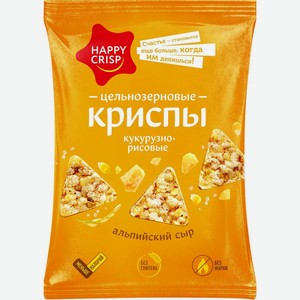 Чипсы цельнозерновые Happy Crisp кукурузно-рисовые со вкусом сыра, 50г