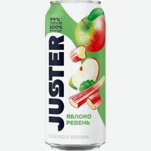 Энергетический напиток Juster со вкусом яблоко и ревень, 450мл