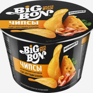 Чипсы Big Bon Snack Box со вкусом сыр с хрустящим беконом, 70г