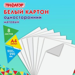 Картон белый 8л Мишка на сноуборде