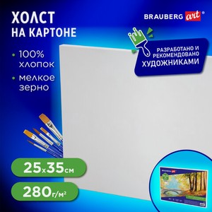 Холст на картоне 25x35см хлопок