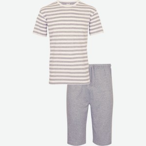 Пижама муж INWIN футболка и шорты,полоска сер. мел./бел., сер. мел. Alf, Бангладеш