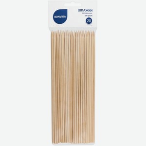 Шпажки деревянные BONVIDA 200мм, Россия, 100 шт
