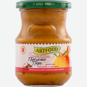 Пюре Artfood персиковое с сушёным яблоком и корицей, 270г