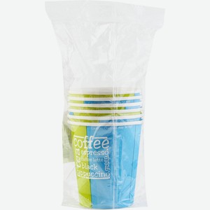 Стакан ЛЕНТА Бумажный 250мл, Россия, 6 шт