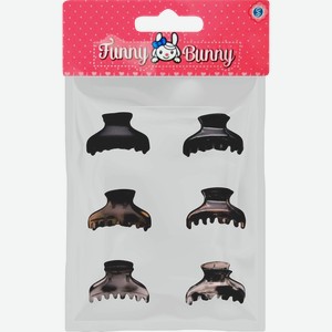 Краб для волос FUNNYBUNNY в ассортименте, Арт. NFB6-04, 6шт