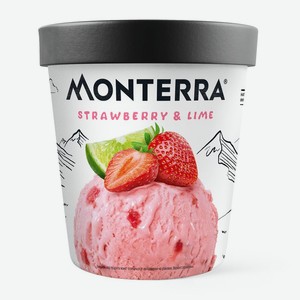 Мороженое Monterra Strawberry & Lime с кусочками клубники и лайма, 298г