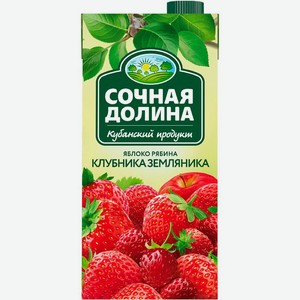 Напиток Сочная долина яблоко, черноплодная рябина, клубника, земляника сокосодержащий 950мл, 950 мл