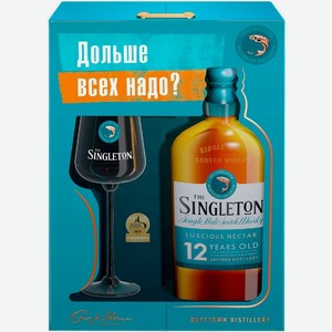Виски The Singleton of Dufftown 12 лет односолодовый в наборе с бокалом 40% 0.7л, 700 мл