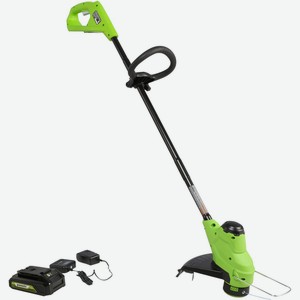 Триммер GREENWORKS аккумуляторный 24V, 25 см, с 1хАКБ 2Ач и ЗУ 2107207SARU, Китай