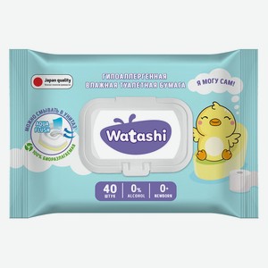 Бумага Туалетная Ваташи Влажная Детская 40шт