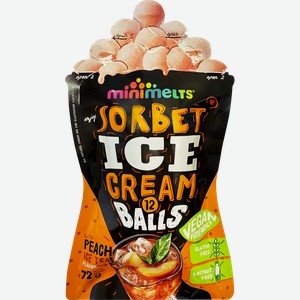 Сорбет MINIMELTS Шарики фруктовые со вкусом персикового холодного чая, 72г