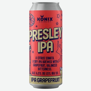Пивной напиток светлый Konix Presley Ipa нефильтрованный, 450 мл