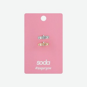 SODA Набор колец GOLD AND SILVER COLOR #sugargem, 2 шт.