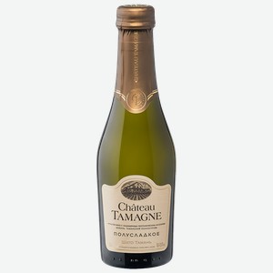 Вино игристое ШАТО ТАМАНЬ белое полусладкое, 0,2л