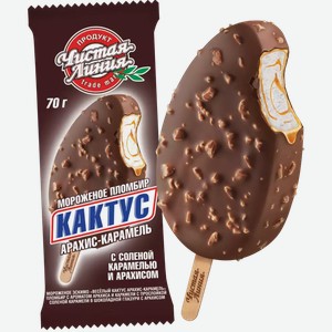 Мороженое Эскимо Пломбир Веселый Кактус Арахис-Карамель Гост 70Г