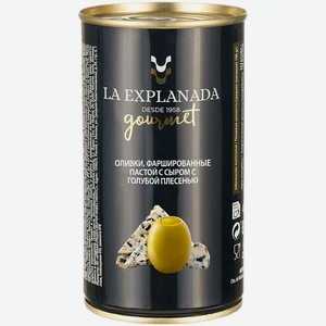 Оливки La Explanada фаршированные пастой с сыром с голубой плесенью 350 г