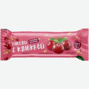 Батончик Кондитер Кубани мюсли с клюквой с глазированным дном 30г 30 г