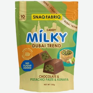 Шоколад молочный Snaq Fabriq с фисташковой пастой и хрустящим тестом, 130г
