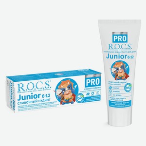 Зубная паста детская Rocs PRO Junior Сливочный пудинг 74г 6-