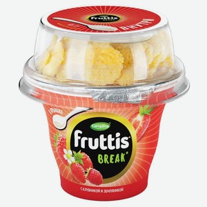 Йогуртный продукт густой ложковый Fruttis Break Вкусный перерыв клубника-земляника с кукурузными хлопьями 2,5%, 175 г