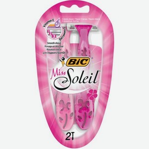 Бритва женская BIC Miss Soleil одноразовая 3 лезвия увлажняющая полоска 2шт 34 г