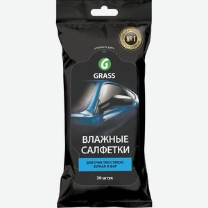 Влажные салфетки для очистки стекол, зеркал и фар 30 шт.