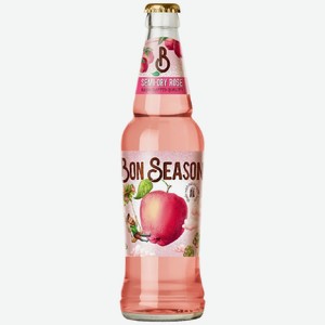 Сидр Bon Season Rose фруктовый газированный полусухой фильтрованный пастеризованный 5.7%, 400мл