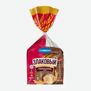 Хлеб Злаковый семенами подсолнуха и льна нарезанный Коломенский 300г 300 г