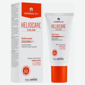 CANTABRIA LABS Оттеночный солнцезащитный гель-крем для лица Heliocare SPF 50, Brown (50 мл )