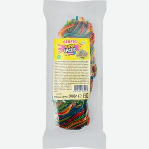 Мармелад жевательный BEBETO Happy laces rainbow spaghetti, 908г