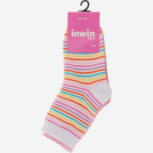 Носки детские INWIN высокая посадка, розовые в полоску, Арт. мод.007, BKSG-02-PL, 2пары