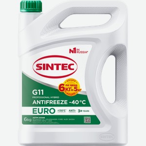 Антифриз SINTEC Euro G11 зеленый, 6кг