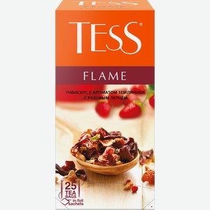 Напиток чайный TESS Flame Гибискус с ароматом земляники и розовым перцем, 25шт