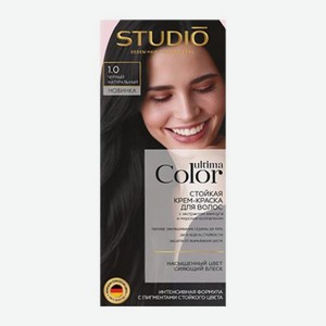 Стойкая краска для волос тон 1.0 Черный натуральный Studio Professional Ultima Color 100мл