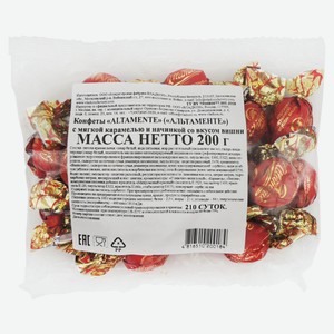 Конфеты шоколадные Altamente с мягкой карамелью и начинкой со вкусом вишни Беларусь, 200 г