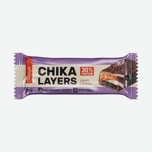 CHIKALAB Батончик глазированный Хрустящее печенье с двойным шоколадом LAYERS, 60 г