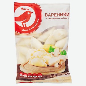 Вареники сытные АШАН Красная птица картофель и грибы, 400 г