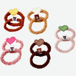 Резинки для волос LAF Мишка/Сердце в ассортименте 2шт 5 г