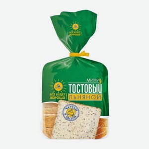 Хлеб Тостовый льняной мини нарезанный Каравай 250г 250 г