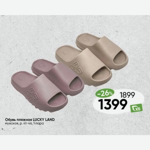 Обувь пляжная LUCKY LAND мужская, р. 41-46, 1 пара