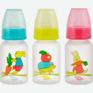 Бутылочка c соской Пома медленный поток 0+ 140мл в ассортименте 1шт.