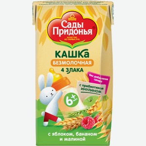 Каша Золотая Русь безмолочная с яблоком бананом и малиной с 6 месяцев, 125г