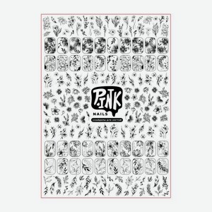 Слайдеры для ногтей Приор Груп А5 Черные цветы 11 г