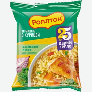 Вермишель Роллтон На домашнем бульоне с курицей 60г 60 г